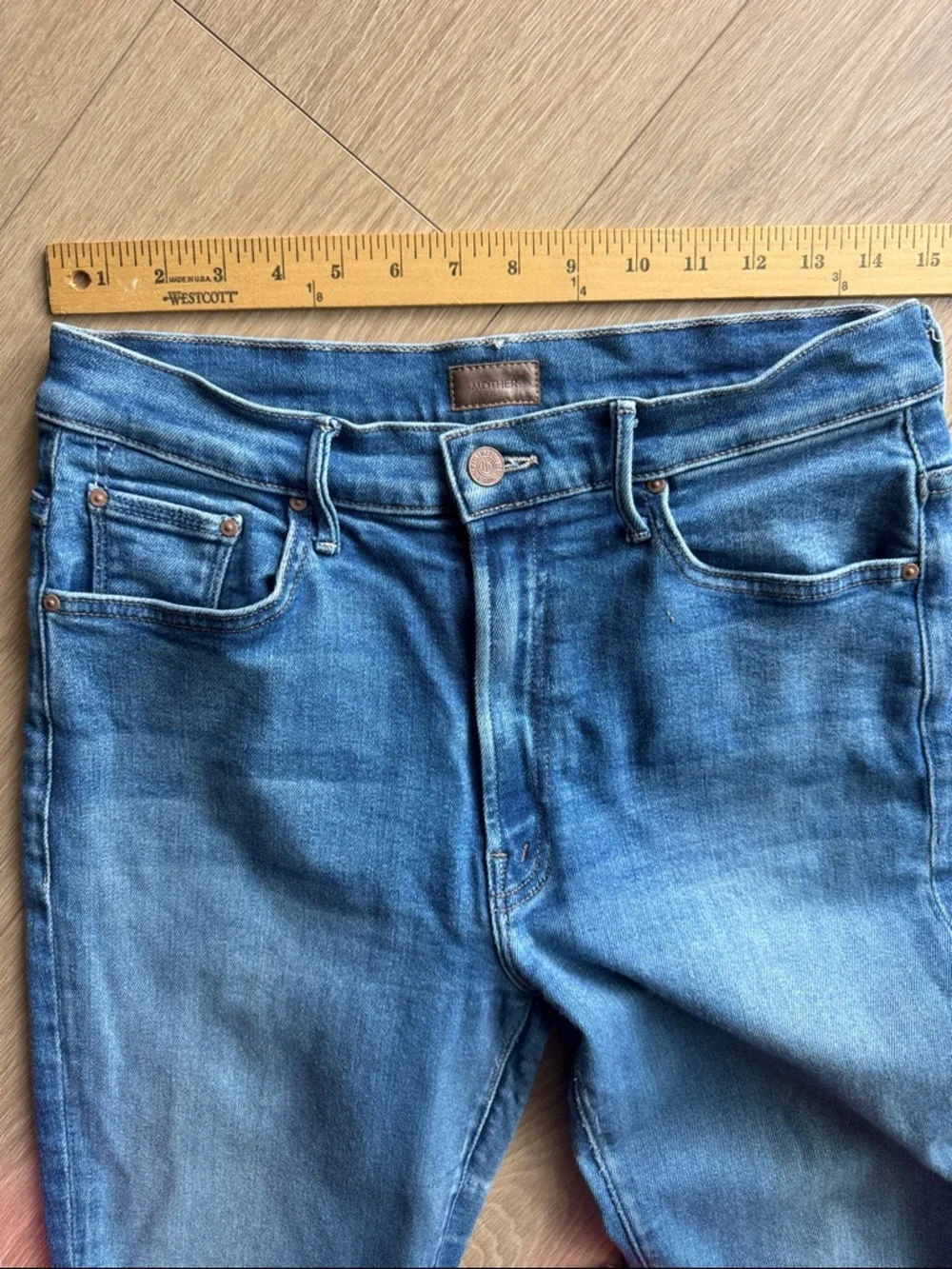 MOTHER The Insider Crop Step Fray Work Hard Play Hard Size 30 - Picture 12 of 14